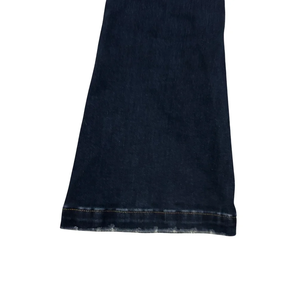 KanCan Jeans Girls Size 12 Mid Rise Flare Dark Wash Distressed Button Fly VBK147
